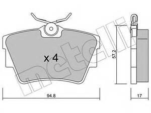 Комплект тормозных колодок (дисковых) METELLI 2206350 на RENAULT TRAFIC II автобус (JL)