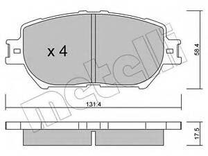 Комплект гальмівних колодок (дискових) METELLI 2207510 на TOYOTA CAMRY седан (MCV3_, ACV3_, _XV3_)