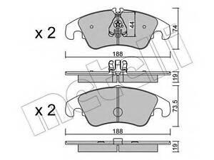 Комплект тормозных колодок (дисковых) METELLI 2207750 на AUDI A5 (8T3)