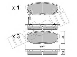 Комплект тормозных колодок (дисковых) METELLI 2208750 на TOYOTA 86 купе (ZN6_)