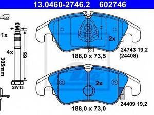 Комплект гальмівних колодок ATE 13046027462 на AUDI A5 (8T3)