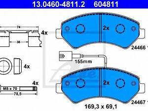 Комплект гальмівних колодок ATE 13046048112 на FIAT DUCATO фургон (250, 290)