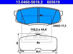 Комплект гальмівних колодок ATE 13046056192 на LEXUS LX (URJ201)