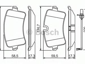 Комплект гальмівних колодок - дискові BOSCH 0986494488 на PORSCHE MACAN