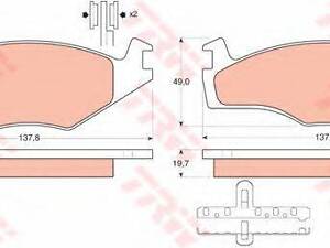 Комплект гальмівних колодок - дискові TRW GDB454 на VW RABBIT I кабрио (155)