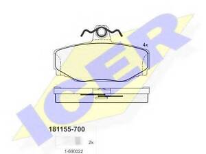 Комплект гальмівних колодок (дискових) ICER 181155700 на VOLVO 740 седан (744)