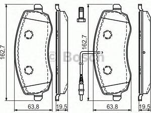 Комплект гальмівних колодок з 4 шт. дисків BOSCH 0986494385 на FIAT ULYSSE (179AX)