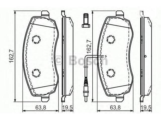 Комплект гальмівних колодок з 4 шт. дисків BOSCH 0986494385 на FIAT ULYSSE (179AX)