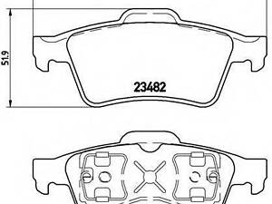 Комплект гальмівних колодок з 4 шт. дисків BREMBO P59044 на RENAULT VEL SATIS (BJ0_)