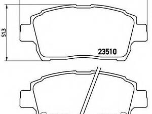 Комплект гальмівних колодок з 4 шт. дисків BREMBO P83051 на TOYOTA VITZ (SCP1_, NLP1_, NCP1_)