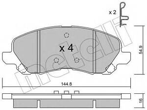 Комплект гальмівних колодок з 4 шт. дисків METELLI 2204810 на MITSUBISHI OUTLANDER SPORT (GA_W_)