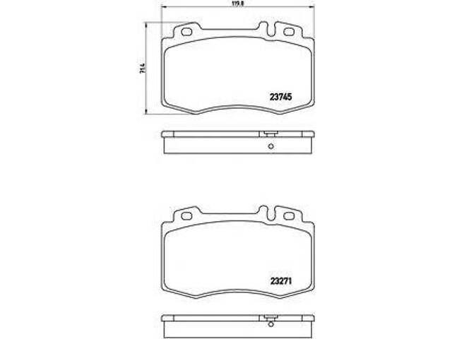 Комплект гальмівних колодок з 4 шт. дисків BREMBO P50053 на MERCEDES-BENZ C-CLASS T-Model (S203)