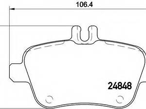 Комплект гальмівних колодок з 4 шт. дисків BREMBO P50091 на MERCEDES-BENZ SLK (R172)