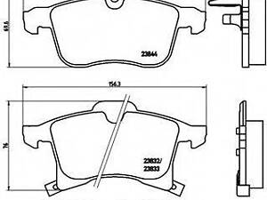 Комплект гальмівних колодок з 4 шт. дисків BREMBO P59045 на VAUXHALL MERIVA Mk II (B)