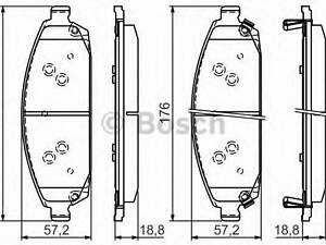 Комплект гальмівних колодок з 4 шт. дисків BOSCH 0986494370 на JEEP GRAND CHEROKEE III (WH, WK)