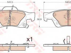 Комплект гальмівних колодок з 4 шт. дисків TRW GDB4448 на JEEP GRAND CHEROKEE IV (WK, WK2)