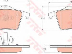 Комплект гальмівних колодок з 4 шт. дисків TRW GDB1566 на VOLVO XC90 I универсал