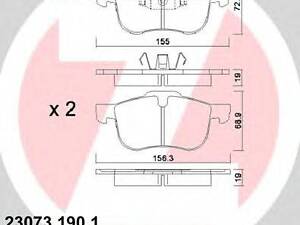 Комплект гальмівних колодок ZIMMERMANN 230731901 на VOLVO S80 I седан (TS, XY)