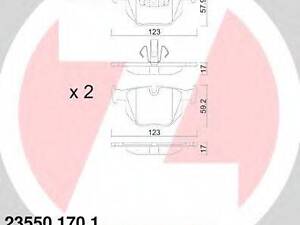 Комплект гальмівних колодок ZIMMERMANN 235501701 на BMW 3 Touring (E91)