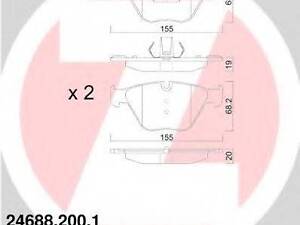 Комплект гальмівних колодок ZIMMERMANN 246882001 на BMW 5 (F10, F18)