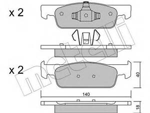 Комплект тормозных накладок, дисковый тормоз METELLI 2209750 на DACIA LOGAN EXPRESS (FS_)