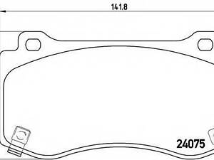 Комплект гальмівних накладок BREMBO P11023 на CHRYSLER 300 C Touring (LX)