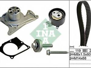 Комплект ГРМ, пас+ролик+помпа INA 530060730 на RENAULT SCÉNIC III (JZ0/1_)