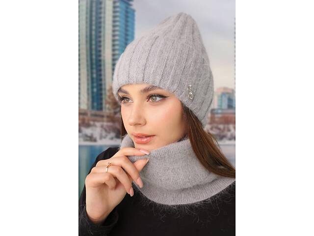 Комплект «Илона» (шапка и баф) Braxton серый 56-59 - Фото 1