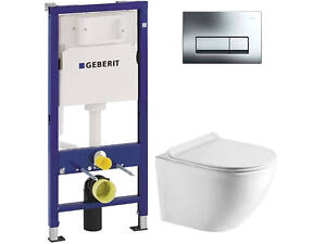 Комплект інсталяції Geberit Duofix і унітаза Koller Pool Round Smart Tornado 3.0 з кришкою Soft Close (458.10