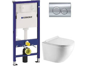Комплект інсталяції Geberit Duofix і унітазом Koller Pool Roun Smart Tornado 3.0 з кришкою Soft Close