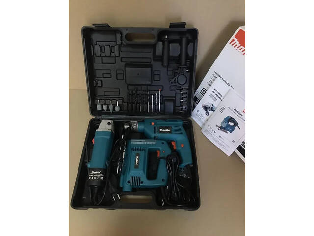 Комплект инструментов 3 в 1 Дрель, лобзик, Болгарка / Макита три в одном - Фото 2