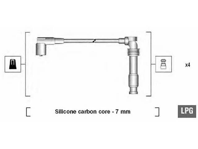 Комплект изолированных проводов для свечей зажигания Opel Astra F Classic 1998-2005 MAGNETI MARELLI 941125310683 Opel Astra - Фото 1