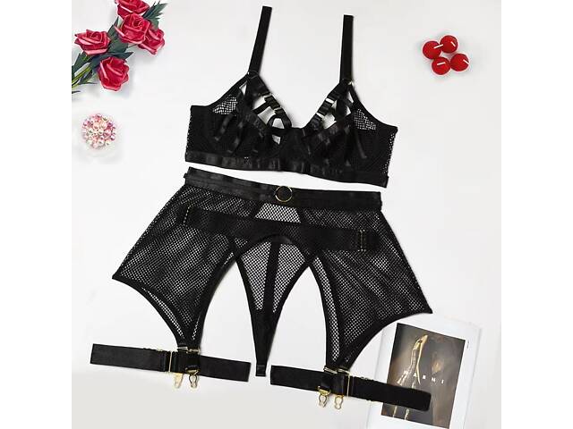 Комплект женского нижнего белья 13197 L черный - Фото 8