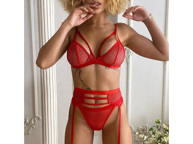 Комплект женского нижнего белья 6916 М красный - Фото 3