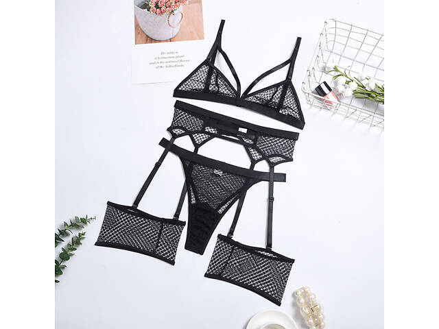 Комплект женского нижнего белья 6920 L черный - Фото 2