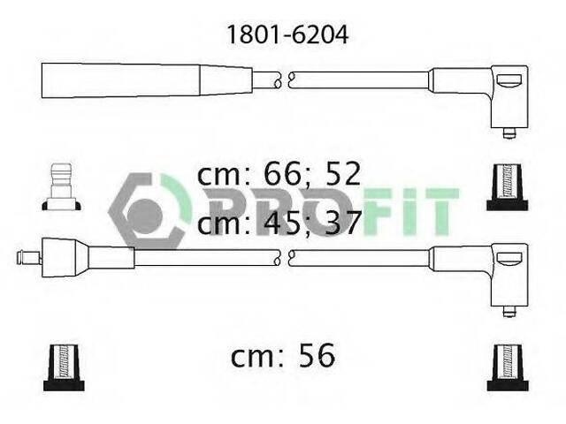 Комплект кабелів високовольтних PROFIT 18016204 на DAEWOO NUBIRA седан (KLAN)