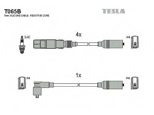 Комплект кабелей зажигания TESLA T065B на VW PASSAT (3A2, 35I) - Фото 1