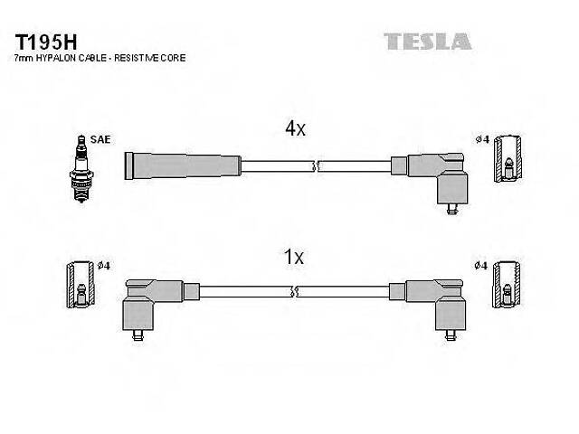 Комплект кабелей зажигания TESLA T195H на SKODA FELICIA (6U1) - Фото 1