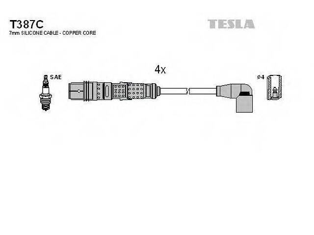 Комплект кабелей зажигания TESLA T387C на SEAT IBIZA Mk IV (6L1) - Фото 1