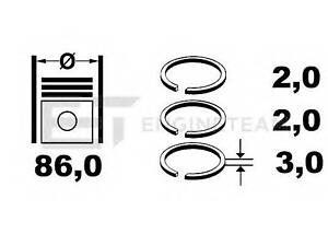 Комплект кільця на поршень GOETZE 0814070000 на FORD MONDEO Mk III седан (B4Y)