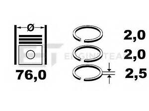 Комплект кілець поршневих з 3 шт. GOETZE 0812340000 на NISSAN CUBE (Z12)