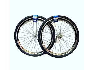 Комплект колёс (вилсет) 20 24 26 28 дюймов ALx2 на втулке Velosteel с покрышкой и камерой