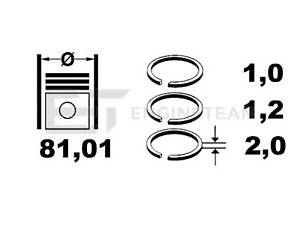 Комплект кілець на A3, A4, Altea, Altea XL, Bora, Caddy, Exeo, Golf, Jetta, Leon, New Beetle, Octavia, Passat B5, Pass...