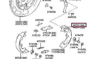 Комплект колодок стояночного тормоза 4655048010