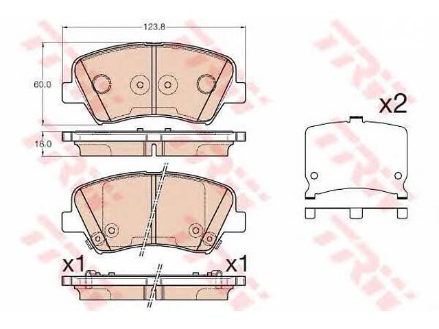 Комплект колодок тормозного диска GDB3552