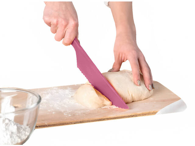 Комплект килимок силіконовий для розкочування тіста, випічки та заморожування напівфабрикатів 81х61 см та ніж пластиковий - Фото 6