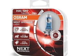Комплект ламп H4 12V 60/55W Night Breaker Laser +150%
