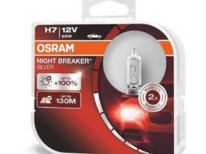 Комплект ламп H7 12V 55W Night Breaker Silver +100%