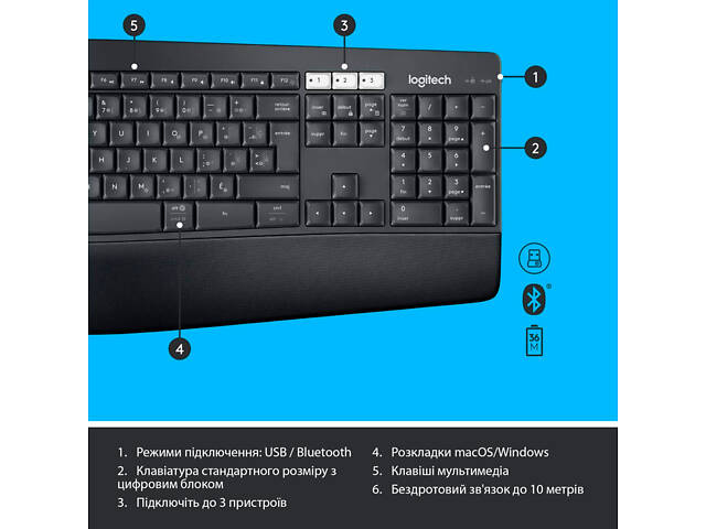 Комплект Logitech MK850 Performance Wireless UA (920-008226) - Фото 7