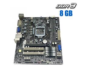 Комплект: материнська плата Elitegroup B75H2-M3 (rev 1.0) / LGA1155 / Intel Core i3-3240 (2 (4) ядра по 3.4 GHz) / 8 GB DDR3 / Intel HD Graphics 2500 + Кулер б/в